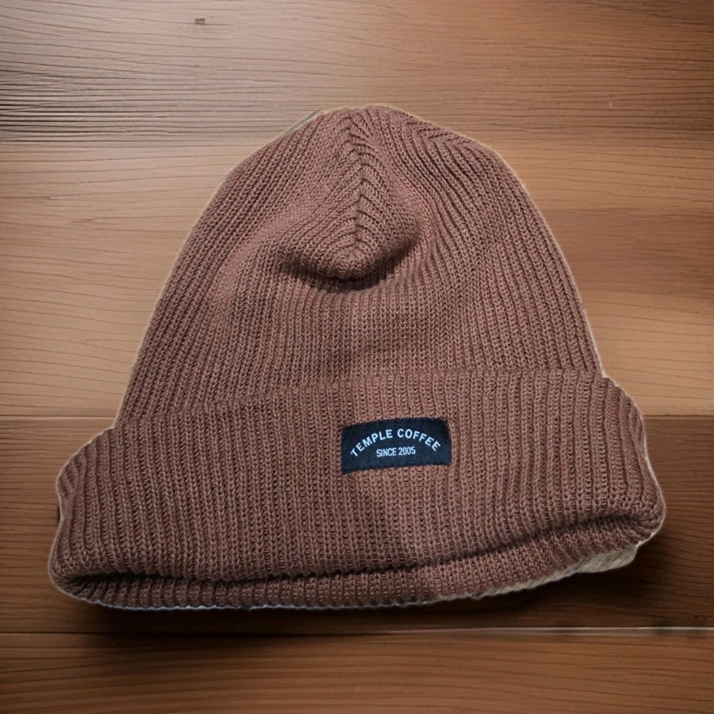 Weld Mfg Women's OS Brown Hemp Cotton Temple Coffee Beanie Hat Cap Knit